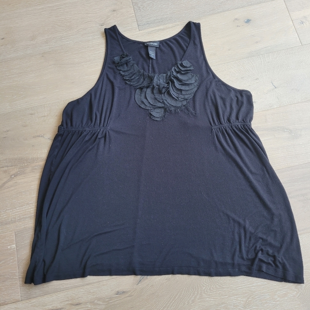 Lane Bryant Black Sleeveless Top w/Embellished Necklne Women's sz 26/28